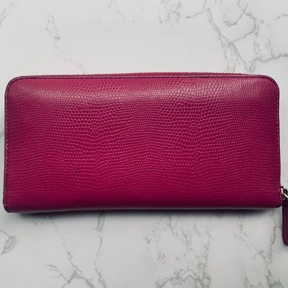 Diane Von Furstenberg Dark Pink Zip Around Wallet - Picture 4 of 13